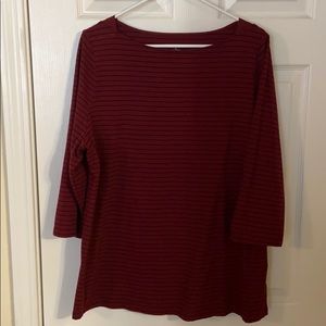 Boatneck and 3/4 sleeve tee shirt